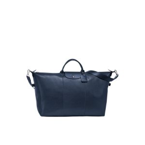 Torby Podróżne Longchamp L Skórzane Granatowe | 6918-OGPQW