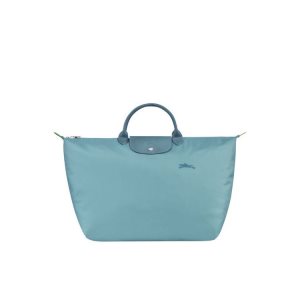 Torby Podróżne Longchamp L Thunderstorm Recycled canvas Niebieskie | 7168-IOSYG