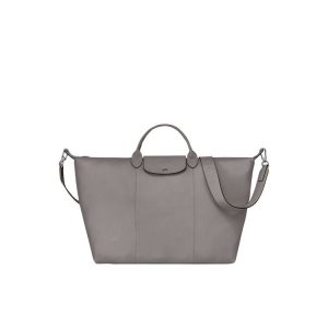 Torby Podróżne Longchamp L Turtledove Skórzane Szare | 1076-HFZCK