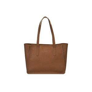 Torby Przez Ramię Longchamp Caramel Skórzane Brązowe | 1650-MIDFL