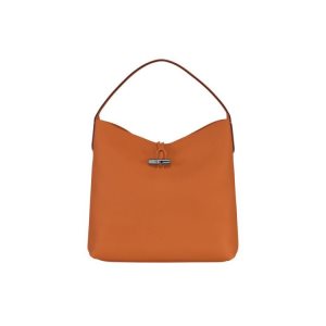 Torby Przez Ramię Longchamp Hobo Saffron Skórzane Pomarańczowe | 2804-HEODG