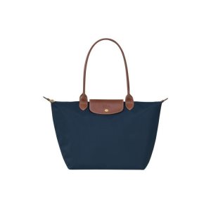 Torby Przez Ramię Longchamp L Recycled canvas Granatowe | 2089-KXBZQ