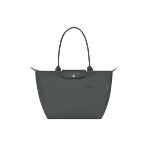 Torby Przez Ramię Longchamp L Recycled canvas Jasny Szare | 2856-TUAOV