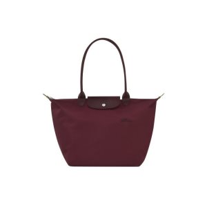 Torby Przez Ramię Longchamp L Recycled canvas Bordowe | 5847-YSPWI