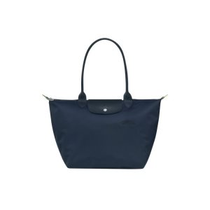 Torby Przez Ramię Longchamp L Recycled canvas Granatowe | 7125-GTAMJ