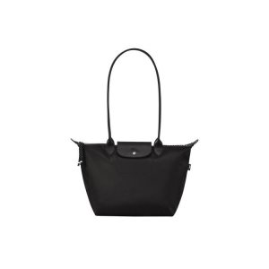 Torby Przez Ramię Longchamp Long Recycled canvas Czarne | 9103-WOEFT