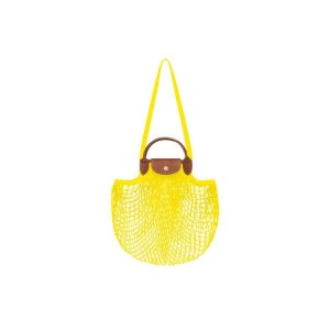 Torby Przez Ramię Longchamp Płócienne Cytrynowy | 6748-RECGB