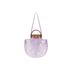 Torby Przez Ramię Longchamp Płócienne Fioletowe | 6074-UNPYJ