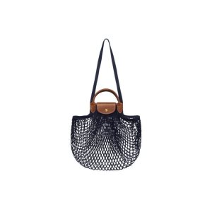 Torby Przez Ramię Longchamp Płócienne Granatowe | 1760-VYCWU