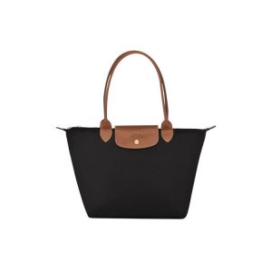 Torby Przez Ramię Longchamp S Recycled canvas Czarne | 7639-CZHRD