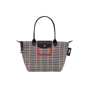 Torby Przez Ramię Longchamp Shopping S Płócienne Granatowe Brązowe | 3491-YIHTS