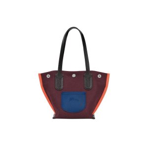 Torby Przez Ramię Longchamp Shopping Xs Płócienne Bordowe | 0598-WTBQG