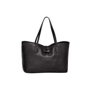 Torby Przez Ramię Longchamp Skórzane Czarne | 5892-HBMXD