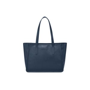 Torby Przez Ramię Longchamp Skórzane Granatowe | 6021-ZHKWR