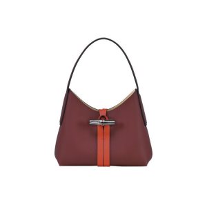 Torby Przez Ramię Longchamp Xs Skórzane Bordowe Pomarańczowe | 2190-NFAWQ