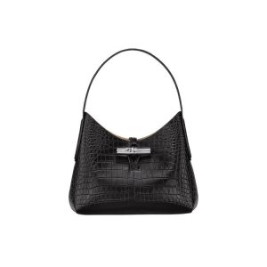 Torby Przez Ramię Longchamp Xs Skórzane Czarne | 4659-BWKPH