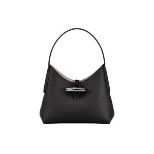 Torby Przez Ramię Longchamp Xs Skórzane Czarne | 7261-NDYVE