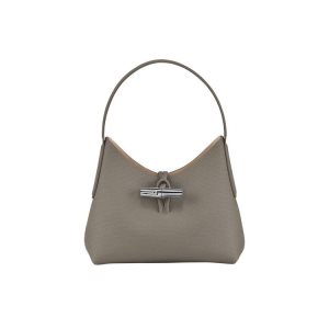 Torby Przez Ramię Longchamp Xs Turtledove Skórzane Szare | 9263-UOQNL
