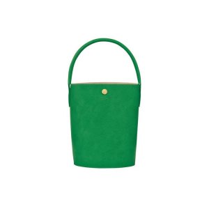 Torebki Longchamp Bucket Skórzane Zielone | 0138-SDIRU