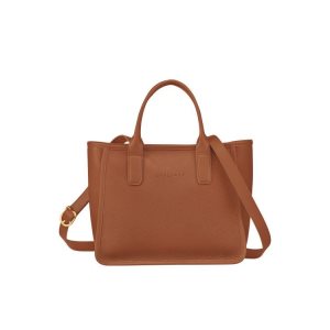 Torebki Longchamp Caramel Skórzane Brązowe | 0619-PEZHM