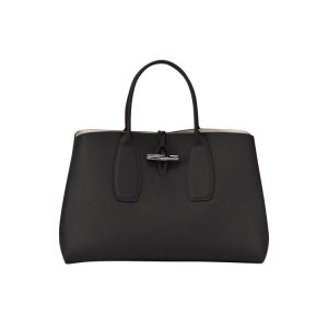 Torebki Longchamp L Skórzane Czarne | 6230-URIXC