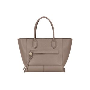 Torebki Longchamp L Skórzane Szare Brązowe | 9375-HDLGI