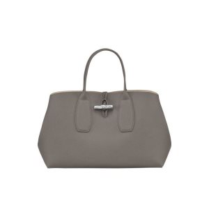 Torebki Longchamp L Turtledove Skórzane Szare | 4683-ZQMFN