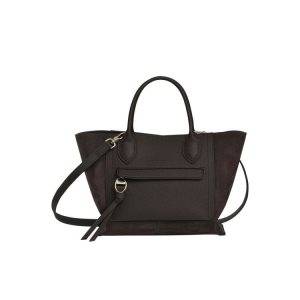 Torebki Longchamp M Ebony Skórzane Kawa | 4096-OYBGS