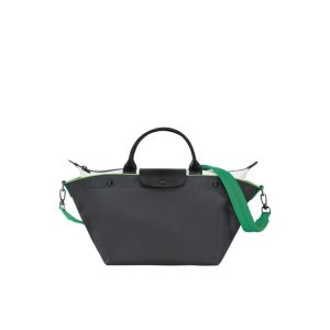Torebki Longchamp M Gun Metal Płócienne Szare | 1082-YHSRJ