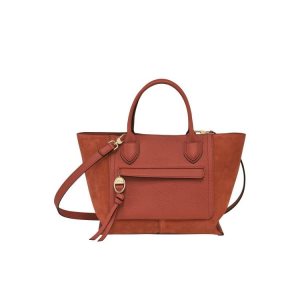 Torebki Longchamp M Marmelade Skórzane Pomarańczowe | 8074-NUIVX