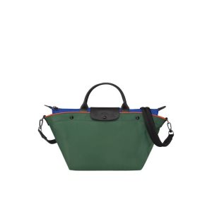 Torebki Longchamp M Płócienne Zielone | 0496-USEMR