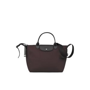 Torebki Longchamp M Recycled canvas Bordowe | 9213-QIGZN