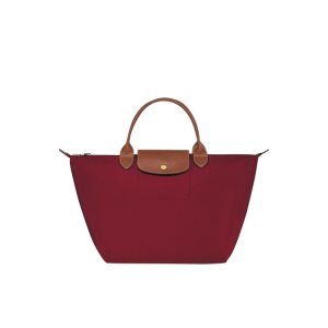 Torebki Longchamp M Recycled canvas Czerwone | 3094-TNWXF
