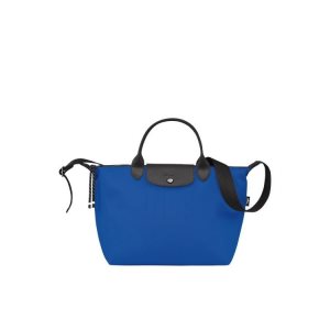 Torebki Longchamp M Recycled canvas Jasny Niebieskie | 9082-NSCQO