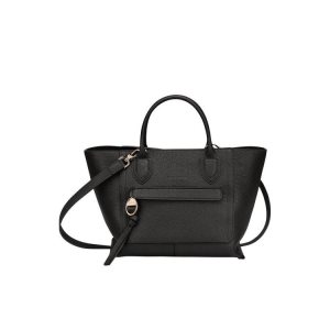 Torebki Longchamp M Skórzane Czarne | 4659-IWMDF