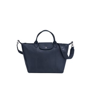 Torebki Longchamp M Skórzane Granatowe | 1034-CGBTP