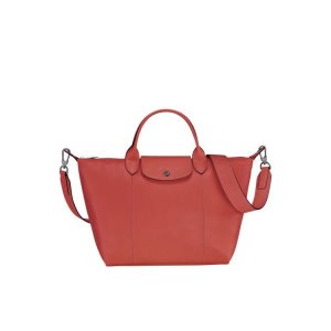 Torebki Longchamp M Terracotta Skórzane Pomarańczowe | 0853-UHLGW