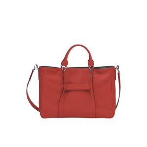 Torebki Longchamp M Terracotta Skórzane Pomarańczowe | 5372-MDBHK