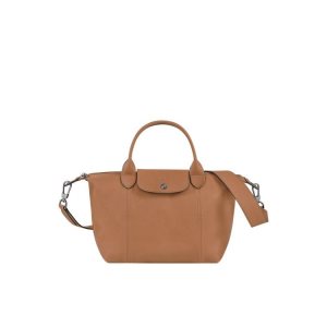 Torebki Longchamp S Hazelnut Skórzane Beżowe | 5371-CPNMY