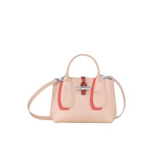 Torebki Longchamp S Powder Skórzane Różowe | 3208-DTQLI