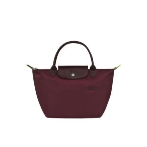 Torebki Longchamp S Recycled canvas Bordowe | 1307-REWTU