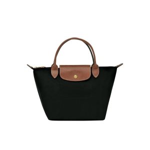 Torebki Longchamp S Recycled canvas Czarne | 0861-BXAKF