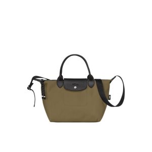 Torebki Longchamp S Recycled canvas Khaki | 8025-UPJCL