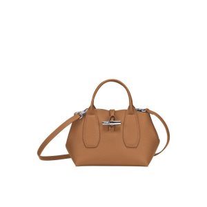 Torebki Longchamp S Skórzane Beżowe | 2547-JMIYB