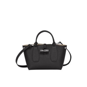 Torebki Longchamp S Skórzane Czarne | 3982-VBHIC