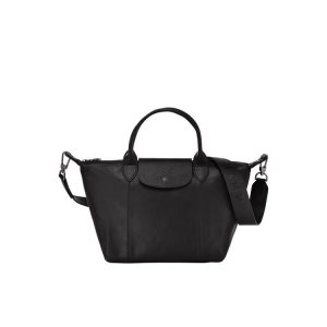 Torebki Longchamp S Skórzane Czarne | 7825-SIKYX