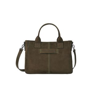 Torebki Longchamp S Skórzane Khaki | 5380-HFJTU