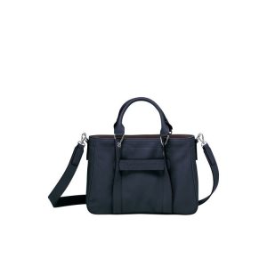 Torebki Longchamp S Skórzane Niebieskie | 2608-MOBRW