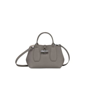 Torebki Longchamp S Turtledove Skórzane Szare | 3879-YJLHN