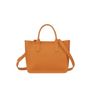 Torebki Longchamp Saffron Skórzane Pomarańczowe | 9218-CIZFQ